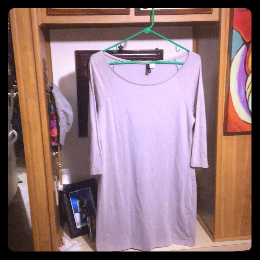 Grey scoop neck dress